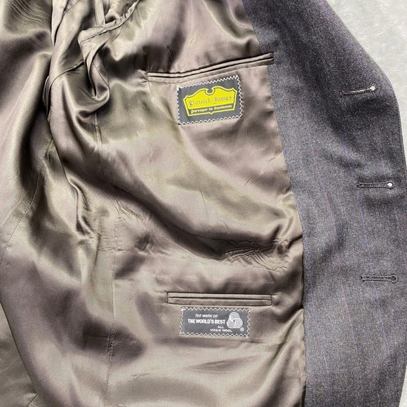 Patrick James Lords of London Gray Herringbone Wool Blazer Mens Sport Coat USA - Picture 7 of 11